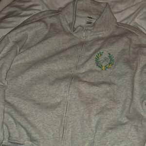 PINK Victoria's Secret Heather Gray Jacket with Embroidered Logo